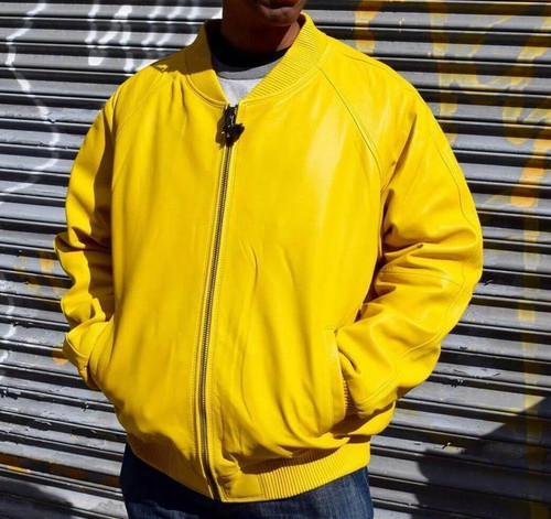 Leder herren bomberjacke - leder,