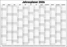 Jahresplaner Wandkalender