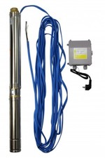 3 Zoll Tiefbrunnenpumpe CS 75QJD130-0.75 mit 30m Kabel und Controlbox
