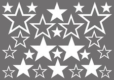 STERNE AUFKLEBER Weiss Stern Sticker Star Auto Karosserie Motorrad Tuning Tank 