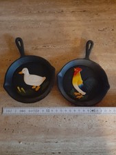 2x Wanddeko Gusseisen Wandschmuck Bauernhof Tier Deko Küche