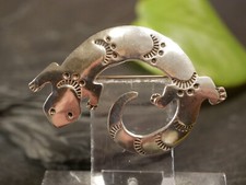 Tierischer 925 Silber Brosche Salamander Molch Echse S. Dickens Navajo