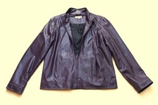 Vintage-Jacke, Kunstleder-Blouson, Gummijacke, PVC/PU, Gr. XL, Violett