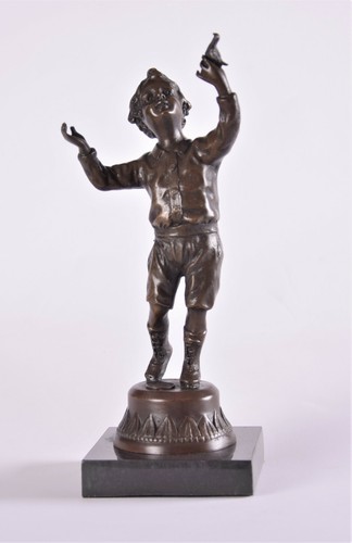 Bronzefigur skulptur junge - bronzefigur, mit