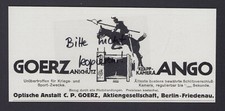 BERLIN-FRIEDENAU, Werbung 1917, C. P. Goerz AG Klapp-Kamera Ango
