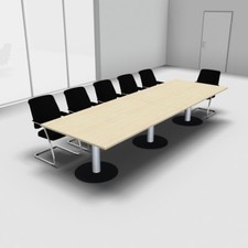 Konferenztisch TEN 360x120cm Besprechungstisch Meetingtisch Säulenfüße Tisch 