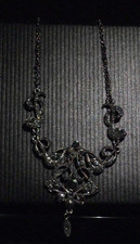 Strassschmuck Collier Anthrazit