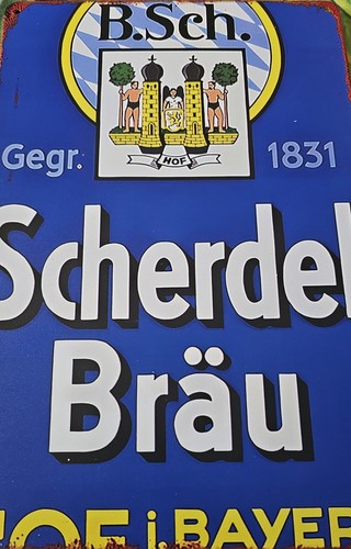 Blechschild brauerei scherdel - blechschild, brauerei,scherdel/