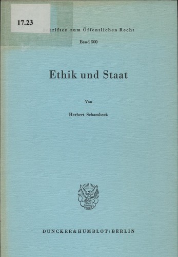 Ethik und staat schambeck - und,