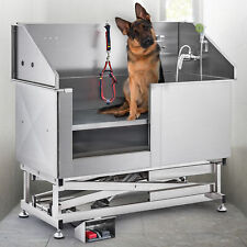 CO-Z 127cm Hunde Badewanne aus Edelstahl Haustiere Pflege Dusche Tierbadewanne