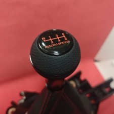 SCHWARZ LEDER MAZDASPEED 6G erweitert SCHALTKNAUF für MAZDA 2 3 6 MX-5 CX3 SPORT