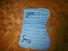 hellblaue Satteldecke / Schabracke mit Strass + Werbung  - 65 x 96cm NEU