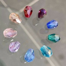 6mm/8mm Facettierte Kristall Glasperlen Tropfen DIY Schmuck Basteln