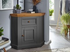 Eckanrichte Kommode 104cm Massivholz Kiefer massiv grau/eichefarbig NEU OVP!!!