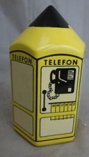 Keramik Spardose Telefonzelle Bleistift