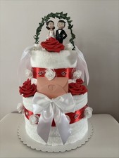 Hochzeitsgeschenk Handtuchtorte mit Umschlag für Geldgeschenk