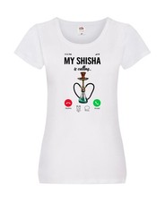 Sisha ruft an | Shisha | Shishaliebhaber Damen Shirt Weiß