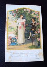 antike AK Motiv Mutter mit Kind Eltern von Pauli Ebner und Spruch von Chamisso