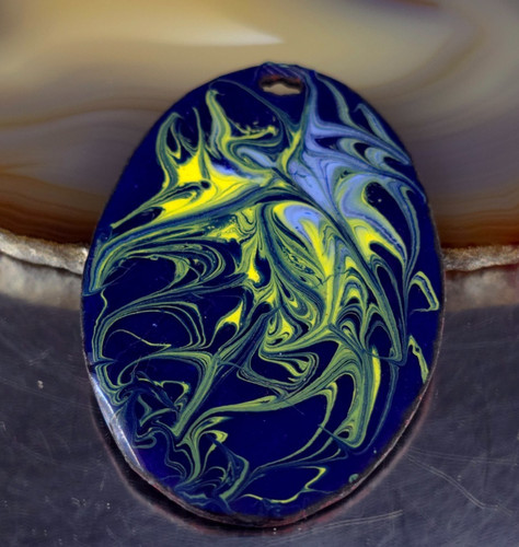 Anhänger kupfer emaille blau - kupfer,