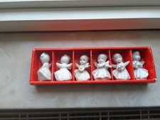 6 Figuren Porzellan Engel weiß zum Aufhängen