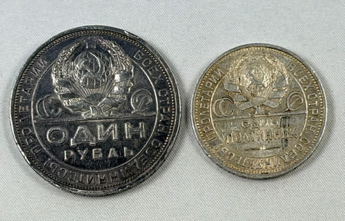Russland udssr 2x silber - russland,