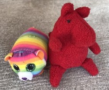 2 Plüschtiere Kuscheltiere Stofftiere - Hamster & Ferkel - 9x5x5cm und 7x6x11cm