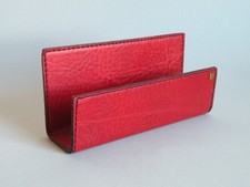 HETZEL BRIEFHALTER LEDER rot 70/80er Jahre DESIGN