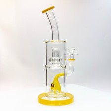 Gelber 11 Zoll Glas Bong Mit