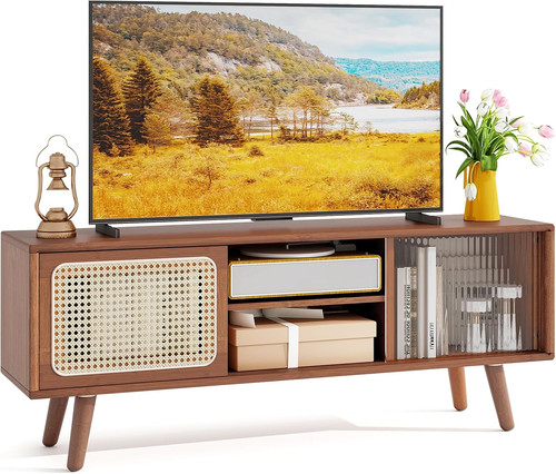 Gymax schrank aus bambus - tv,