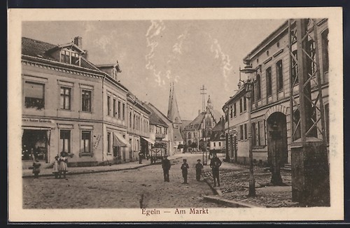 Egeln markt ansichtskarte - egeln,, markt,
