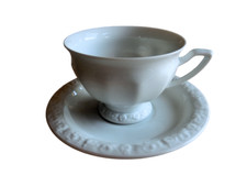 Kaffeetasse mit Untertasse  Rosenthal Maria Weiß Hohlfuß