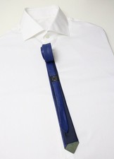 UNBRANDED Lederkrawatte Herren Einheitsgröße Blau Spitz