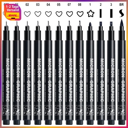 Fineliner set schwarz - fineliner, 12