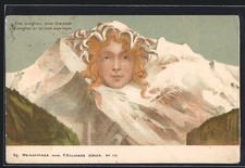 AK Jungfrau ohne Gleichen als vermenschlichter Berg, Berggesichter 1912 