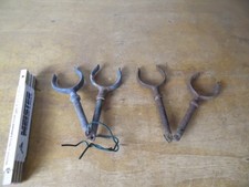 2 Paar alte Ruder Kahn Boot Halter ⛵ Dolle Dollen Eisen Ruderdollen Ruderhalter