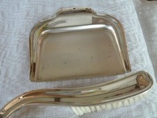 altes Tischkehrset Kehrgarnitur Schaufel und Besen versilbert  Vintage