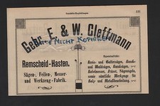REMSCHEID-HASTEN, Werbung 1909, Gebrüder E. & W. Cleffmann Werkzeug-Fabrik
