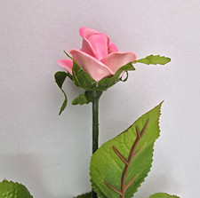 9944434 Porzellan Stiel-Rose rosa Rosenblüte Kämmer L48cm D6cm