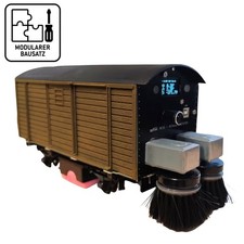Mess- & Reinigungs-Güterwagen braun Appgesteuert als Spur-G Bausatz Gartenbahn