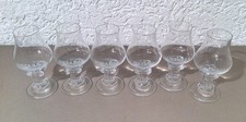 6 x Metaxa Kirios-Glas mit Säulenfuß # Eichmarke 2cl / 4cl # bauchig