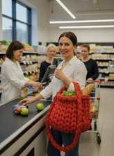 handgestrickte Tasche