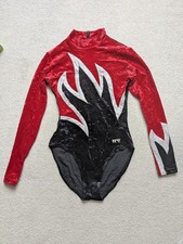 Turnanzug  Gymnastikanzug Kunstturnen Akrobatik schwarz rot langarm ervy 40 S 36