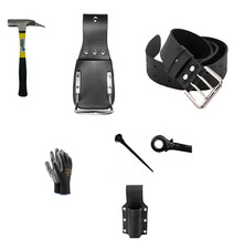 Gerüstbau SET Latthammer + Gerüstratsche 19/22 + Gürtel 120cm + 2 Halter inkl.