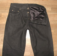 coole Herren- LEDERJEANS / Nubuk- Lederhose in schwarz W32 / L34