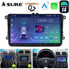 DAB+ CarPlay Android 14 Autoradio Navi Für VW Golf 5 6 Passat B6 B7 Caddy Jetta