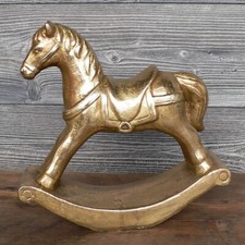 Schaukelpferd 30cm groß gold
