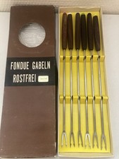 altes Set Fondue Gabeln rostfrei 6 Stück