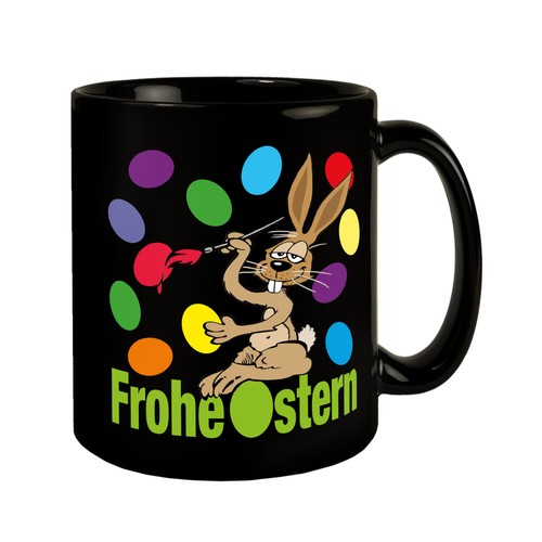 Osterhase tasse schwarz mit - osterhase,