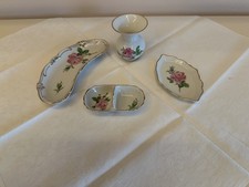 Konvolut von PGH Handgemalte Vase und Konfektschalen mit Rosendekor