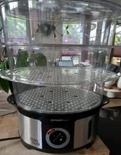 FIRST SteamTower Multi-Dampfgarer 3 Etagen Dampfkocher Küchengeräte